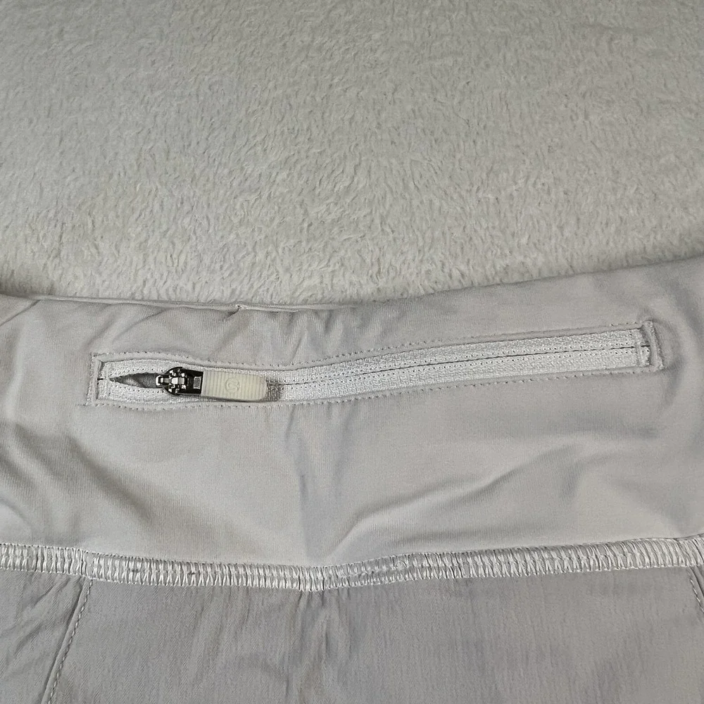 Lululemon Skort Womens 2 Tall Gray Athletic Running Tennis Lined Zip Pocket